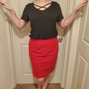 Alfani Red Bodycon Straight Pencil Skirt  Lined